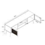 Ammos TV Stand 2πορτες Φυσικο Με Rattan 150x39x49cm - Image 4