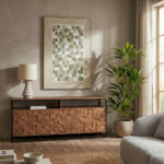 Puzzle Μπουφες 3πορτες Καρυδι 175x45x75cm - Image 2