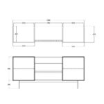 Grooves Μπουφες 2πορτες 2συρταρια Καρυδι Γκρι 180x40x80cm - Image 7