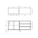 Blackbird Μπουφες 2πορτες 3συρταρια Riviera Oak Μαυρο 150x40x75.5cm - Image 7