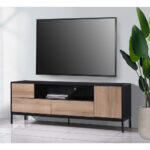 Blackbird TV Stand Riviera Oak Μαυρο 160x40.5x58cm - Image 2