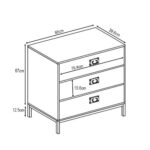 Rubik Συρταριερα 3συρταρια Cement Ανοιχτο Με Pattern 80x40x80cm - Image 4