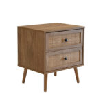 Ammos Κομοδινο 2συρταρια Φυσικο Με Rattan 50x39x54.8cm