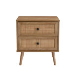 Ammos Κομοδινο 2συρταρια Φυσικο Με Rattan 50x39x54.8cm - Image 4