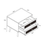 Ammos Κομοδινο 2συρταρια Φυσικο Με Rattan 50x39x54.8cm - Image 7