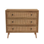 Ammos Κομοτα 3συρταρια Φυσικο Με Rattan 90x39x79cm - Image 3