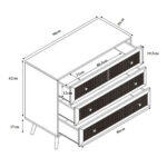 Ammos Κομοτα 3συρταρια Φυσικο Με Rattan 90x39x79cm - Image 6