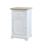 Kimolos Κομοδινο 1πορτα 1συρταρι Λευκο Φυσικο 43x35x71cm