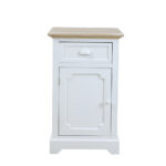 Kimolos Κομοδινο 1πορτα 1συρταρι Λευκο Φυσικο 43x35x71cm - Image 2