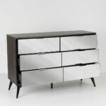 Specchio Συρταριερα 6συρταρια Μαυρο Oak Καθρεπτης 120x39x80cm - Image 3