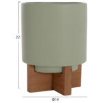 Σετ 3 Γλαστρες Με Teak Βασεις Tanti HM4685 Fiber Cement Σε 3 Χρωματα - Image 3