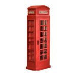 London Calling Βιβλιοθηκη Ψηλη Κοκκινο 64x40x180cm