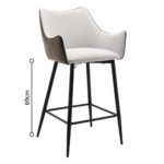 Malone Σκαμπο Bar Beige Λαδι 38x51x96cm