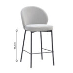 Lune Σκαμπο Bar Γκρι 48x53.5x95.5cm