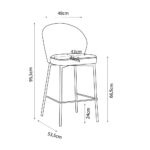 Lune Σκαμπο Bar Γκρι 48x53.5x95.5cm - Image 5