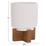 Σετ 3 Γλαστρες Με Teak Βασεις Tanti HM4685 Fiber Cement Σε 3 Χρωματα - Image 4