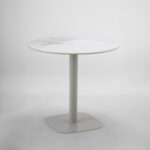 Uno Τραπεζι Beige Με Οψη Μαρμαρου Γκρι 80x80x74cm