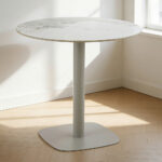 Uno Τραπεζι Beige Με Οψη Μαρμαρου Γκρι 80x80x74cm - Image 5
