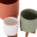 Σετ 3 Γλαστρες Με Teak Βασεις Tanti HM4685 Fiber Cement Σε 3 Χρωματα - Image 8
