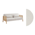Ammos Καναπες Κρεβατι 3θεσιος Off White 196x82x81cm