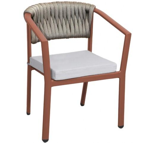 avg256-polythrona-909-29702 AVG256 Copper Πολυθρόνα Αλουμινίου με Φαρδύ Σχοινί Taupe - Image 1