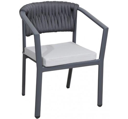 avg256-polythrona-909-29718 AVG256 Anthracite Πολυθρόνα Αλουμινίου με Φαρδύ Σχοινί Ανθρακί - Image 1