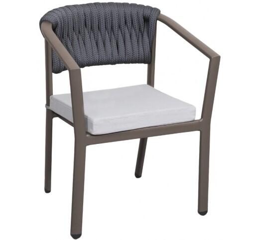 avg256-polythrona-909-29724 AVG256 Grey Πολυθρόνα Aλουμινίου με Φαρδύ Σχοινί Ανθρακί - Image 1