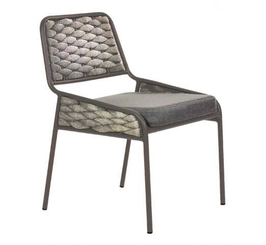 avg295-karekla-alouminiou-910-26017 AVG295 Grey Καρέκλα Aλουμινίου με Φαρδύ Σχοινί Taupe - Image 1
