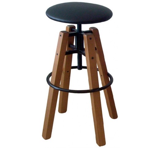 barock-skampo-mpar-xylino-017-35264 Barock Black Σκαμπό Μπαρ Ξύλινο με ύφασμα - Image 1