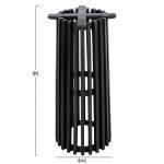 Βαση Bar Stand Εσωτ.χωρου Μες.υψους Στρογγυλη Frantz HM9857.12 Mindi Ξυλο Σε Μαυρο φ40x90υεκ. - Image 2