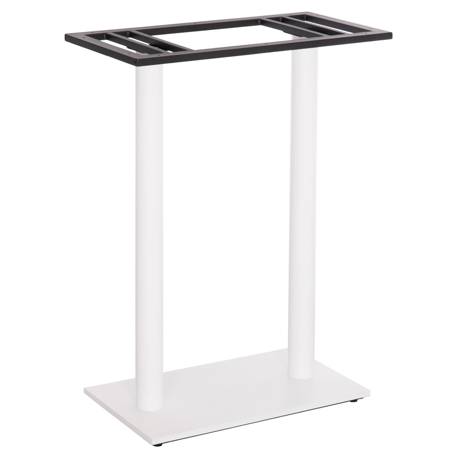 basi-trapezioy-mpar-fb948002-dyo-podia-m Βαση Τραπεζιου Μπαρ HM480.02 Δυο Ποδια-Μεταλλικη Σε Λευκο Ματ Χρωμα 80x40x108υεκ - Image 1