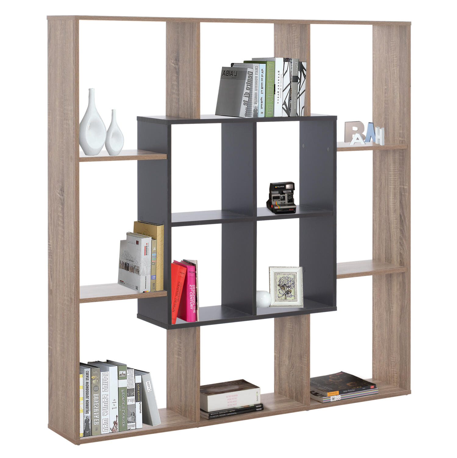 bibliothiki-fb9877102-136x22x136-gkri Βιβλιοθηκη Brody HM8771.02 136x22x136 Γκρι - Image 1