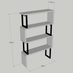 Βιβλιοθηκη Ingrid Καρυδι Με Μαυρο Σκελετο HM8867.01 80x22x128 Εκ. - Image 3