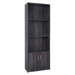 Βιβλιοθηκη Μελαμινης Hayden HM2269.01 Σε Ανθρακι Χρωμα 60x30x174 Εκ.