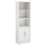 Βιβλιοθηκη Μελαμινης Ensley HM2027.05 Σε Λευκη Αποχρωση 60x30x180 Εκ.