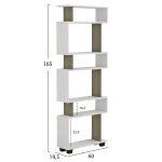Βιβλιοθηκη Μελαμινης Owlolive Grey Λευκο 60x19,5x165yεκ.hm8923.11 - Image 2