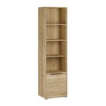 Βιβλιοθηκη-Ραφιερα Aria Mauvella Oak Χρωμα 54x42x200εκ