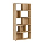 Βιβλιοθηκη-Ραφιερα Aria Mauvella Oak Χρωμα 94x35x197εκ