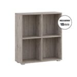 Βιβλιοθηκη-Ραφιερα Fylliana Smart 4p 18 Grey Oak Χρωμα 74x29x76εκ
