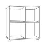 Βιβλιοθηκη-Ραφιερα Fylliana Smart 4p Cashmere Χρωμα 74x25x76εκ - Image 3