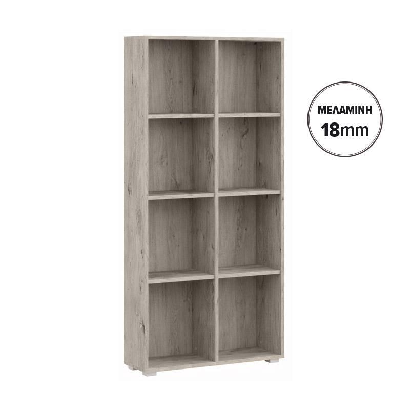 bibliothiki-rafiera-fylliana-smart-8p-18-grey-oak-chroma-74x29x146ek1784702403 Βιβλιοθηκη-Ραφιερα Fylliana Smart 8p 18 Grey Oak Χρωμα 74x29x146εκ - Image 1