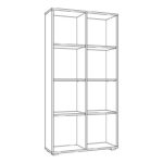 Βιβλιοθηκη-Ραφιερα Fylliana Smart 8p Cashmere Χρωμα 74x25x146εκ - Image 3