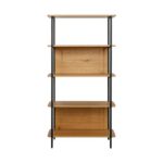 Βιβλιοθηκη-Ραφιερα Μεταλλικη Fylliana FL2504 Black Oak Χρωμα 60x36x158εκ - Image 2