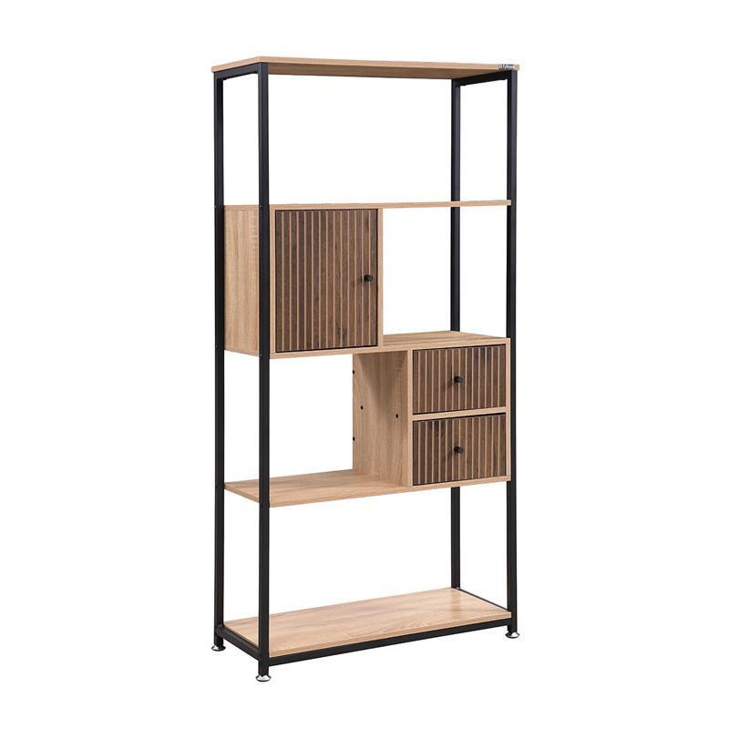 bibliothiki-rafiera-metalliki-fylliana-rythmos-sonoma-wallnut-chroma-78x30x158ek1779269109 Βιβλιοθηκη-Ραφιερα Μεταλλικη Fylliana Rythmos Sonoma-Wallnut Χρωμα 78x30x158εκ - Image 1