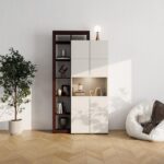 Βιτρινα Argyll 2k VS2 Op 215 Cashmere Με Dark Tailor Oak Χρωμα 116x35x215εκ - Image 2