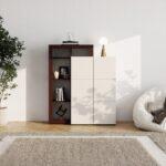 Βιτρινα Argyll 2k2v Op 138 Cashmere Με Dark Tailor Oak Χρωμα 116x35x138εκ - Image 2