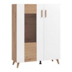 Βιτρινα Bretagna 2k VS1 Artisan Oak-Λευκο High Gloss Foil 96x35x125εκ A.p.r