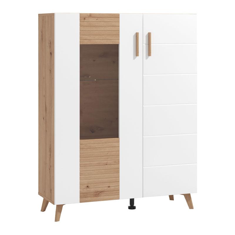 bitrina-bretagna-2k-vs1-artisan-oak-leyko-high-gloss-foil-96x35x1255ek1689588004 Βιτρινα Bretagna 2k VS1 Artisan Oak-Λευκο High Gloss Foil 96x35x125εκ A.p.r - Image 1