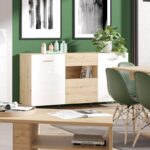 Βιτρινα Bretagna 2k VS1 Artisan Oak-Λευκο High Gloss Foil 96x35x125εκ A.p.r - Image 2