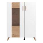 Βιτρινα Bretagna 2k VS1 Artisan Oak-Λευκο High Gloss Foil 96x35x125εκ A.p.r - Image 3